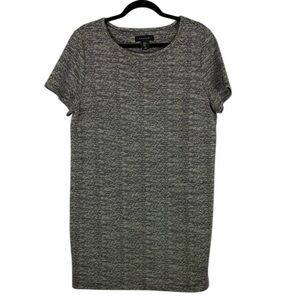 Tahari Classic Academia Cotton Blend Short Sleeve Shift Dress XL Heathered Grey